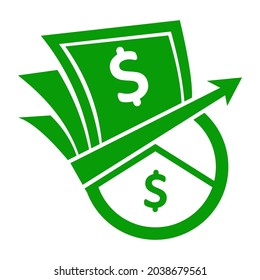 Diseño del logotipo del dinero. Vector con logotipo de dinero. Logo del dinero. Diseño ilustrativo para los conceptos de dinero, riqueza, inversión y finanzas. Plantilla lista para usar.