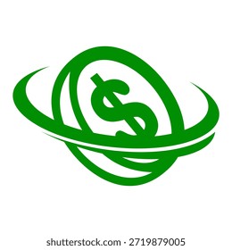 Diseño de Logo de Dinero. Vector del logotipo del dinero. Logotipo del dinero.  Diseño ilustrativo para los conceptos de dinero, riqueza, inversión y finanzas. Plantilla lista para usar.