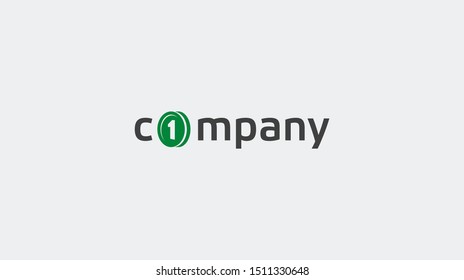 Money Logo design vector template. Financial company green Logotype concept coin icon.