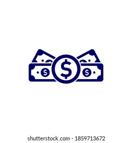 Plantilla vectorial de diseño de logotipo de dinero, concepto de diseño de logotipo de negocios, símbolo de icono