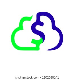 money logo in the form of clouds
