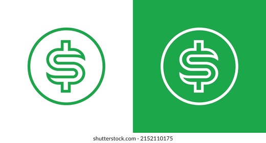 Elementos de la plantilla de diseño de icono del logotipo del dinero, vector de signo del dólar