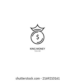 Geld-Logo mit King-Konzept. Vektorgrafik.