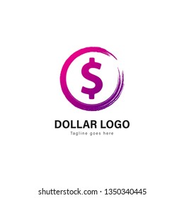 Money logo template design. Money logo with modern frame isolated on white background