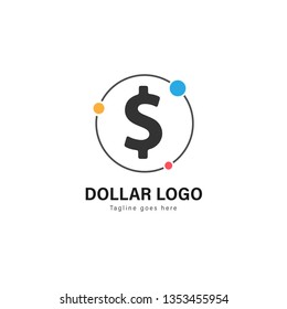 Money logo template design. Money logo with modern frame isolated on white background