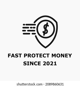 Vector de diseño de plantillas de logotipo de dinero. icono de transferencia rápida de dinero.