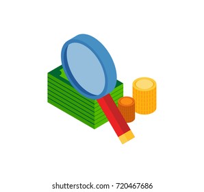 Money and Loop Isometric Icon