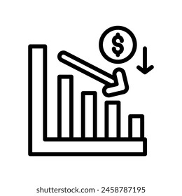  Money Lose  icon in vector. Logotype
