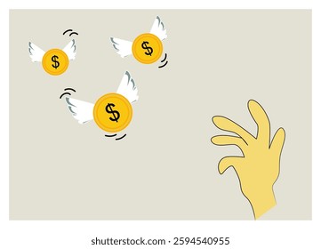 Money loss, deducing salary and out of money in economic downturn situation 