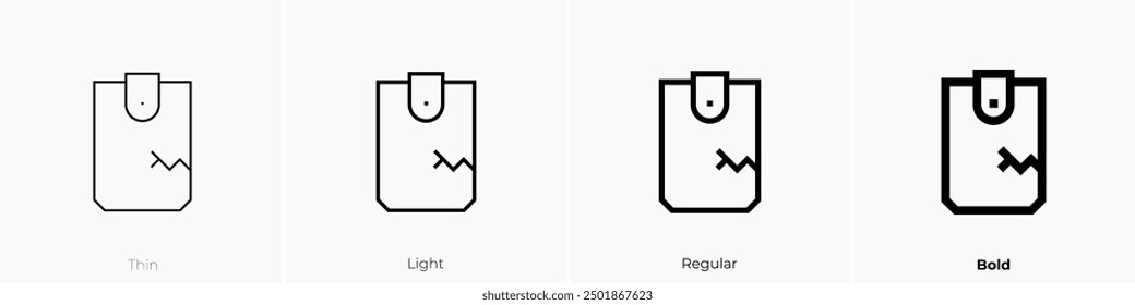 money loss icon. Thin, Light Regular And Bold style design isolated on white background