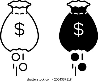 Money loss icon , vector