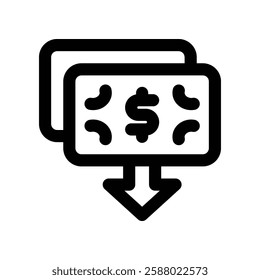 money loss line icon. vector icon for your website, mobile, presentation, and logo design.