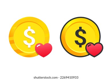 Money love icon symbol. Illustration vector
