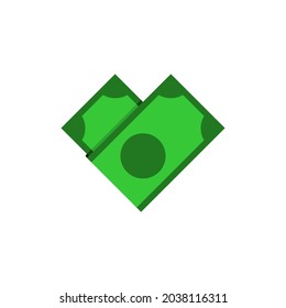 money lovers vector. illustration of a money forming a heart or love shape. good for any business related to money, finance, business