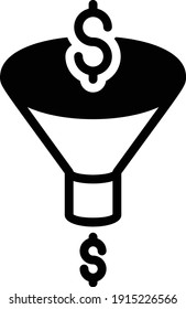 Símbolo de la lujuria de dinero Concepto Vector Glifo Icono diseño, adicción y malos hábitos símbolos sobre fondo blanco