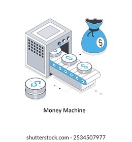 ilustração de stock isométrica Money Machine. EPS Ilustração do estoque de arquivos