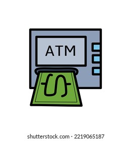ilustración vectorial de máquina de dinero para temas de finanzas, contenido financiero, negocio, plantilla de negocio
