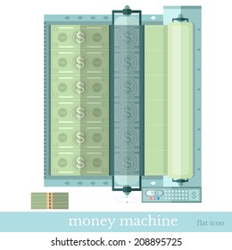 money machine,flat design vector concepts icon of finance and business