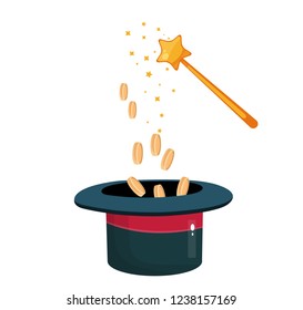 Magicians Hands Holding Magic Wand Stock Vector (Royalty Free) 182370002