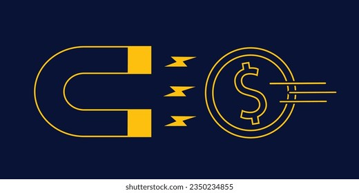 A money magnet icon attract wealth