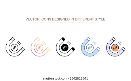 Ícone de ímã de dinheiro design com fundo branco ilustração stock
