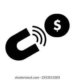 Money Magnet Icon with Dollar Sign for Finance Concepts