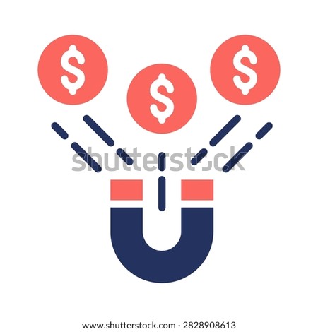 Money Magnet Icon Element for Design