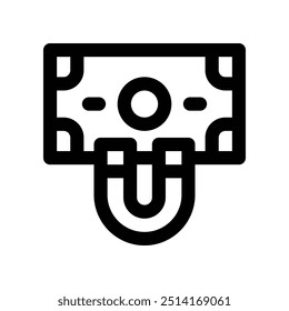 money magnet icon. vector line icon for your website, mobile, presentation, and logo design.