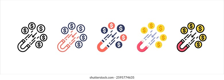 Money Magnet Multi Style Icon Set