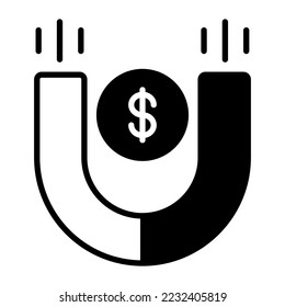 Money magnet vector easy to use icon