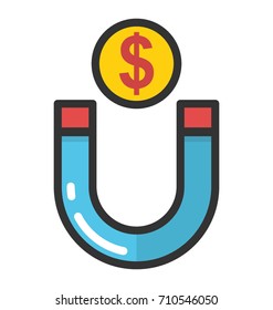 Money Magnet Vector Icon