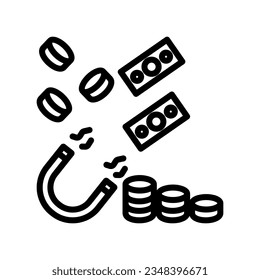 Geldmagnet, Vektorsymbol-Design, Logo, einzeln auf weißem Hintergrund