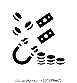 money magnet vector icon design, logo, isolate on white background