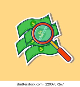 Money and magnifier icon design vector 