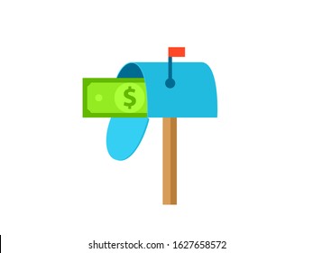 Money mailbox icon. Clipart image isolated on white background