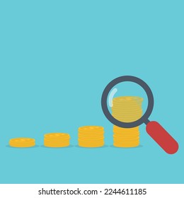 Money makes money, Money stack, investment concept. Vector Illustration