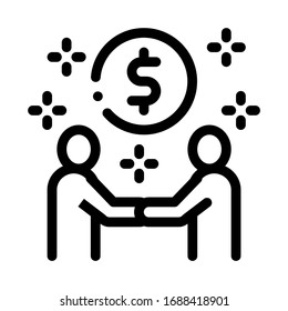 money making deal icon vector. money making deal sign. isolated contour symbol illustration