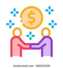money making deal icon vector. money making deal sign. color contour symbol illustration