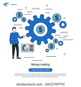 Money making flat design style vector concept illustration