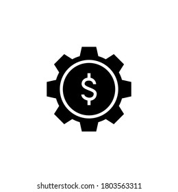 Money making Icon in black flat glyph, filled style isolated on white background
