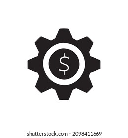 Money making Icon in black flat glyph, filled style isolated on white background