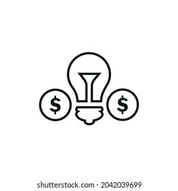 Icono de idea de creación de dinero, icono de idea de creación de dinero vectorial, ilustración vectorial