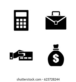 Money making. Simple Related Vector Icons Set for Video, Mobile Apps, Web Sites, Print Projects and Your Design. Black Flat Illustration on White Background.