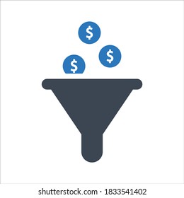 Money making strategy icon on white background