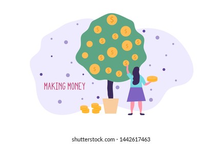 Money Making Strategy Illustration vector