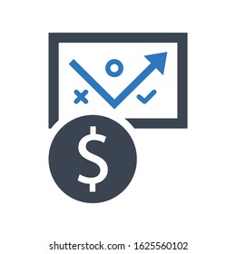 Money making tactic icon. vector graphics