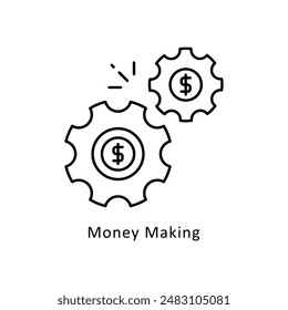 Money Making vector  outline icon style illustration. Symbol on White background EPS 10 File