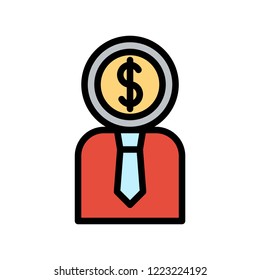money man flat icon editable outline in banking and business 