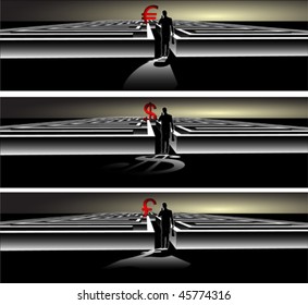 money MAN labyrinth banners, vector

