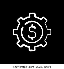 Money management chalk icon. Vector isolated black illustration.